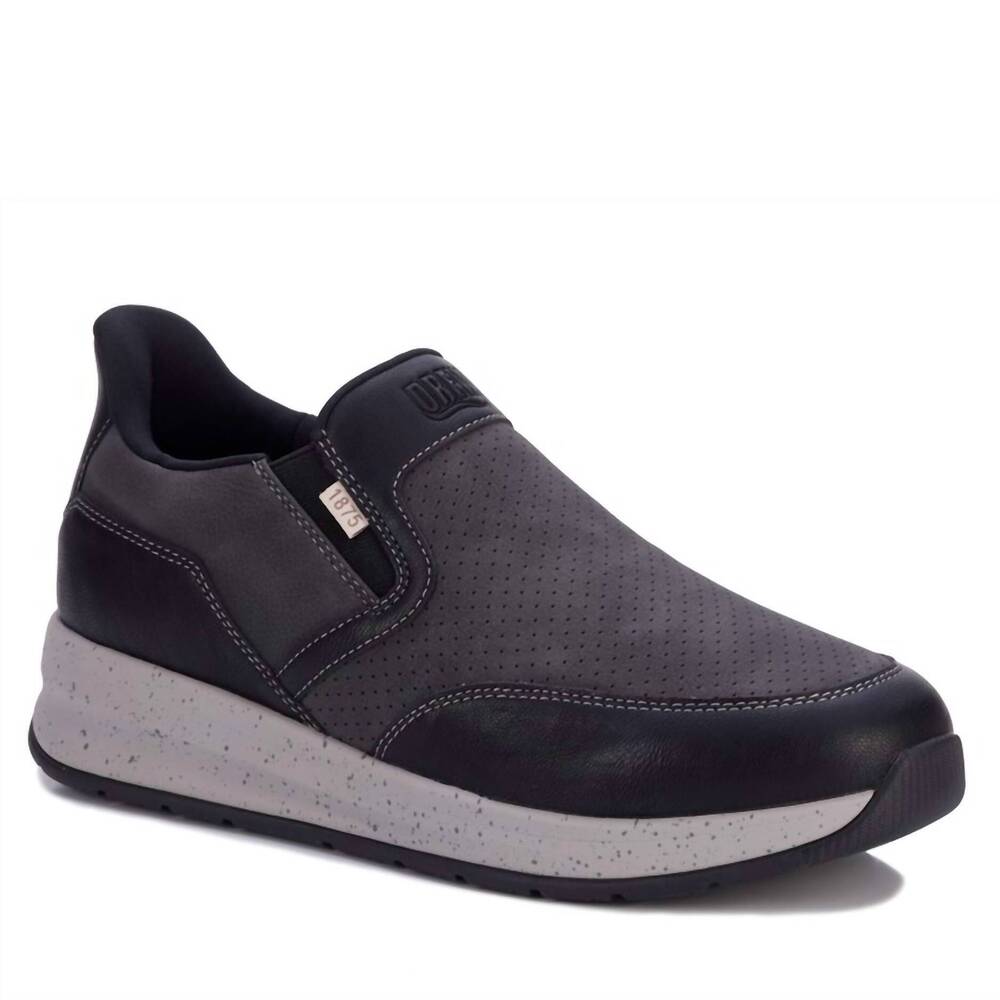 NEW DREW men's caleb slip on shoes in black nubuk